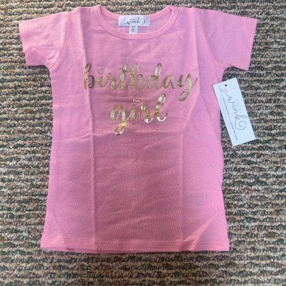 NEW Sweet Wink Girls Gold and Pink BIRTHDAY GIRL Shirt - 5 - Picture 1 of 3